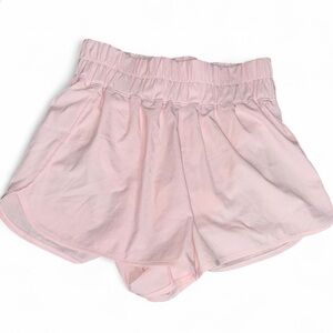 Women's Light Pink Elastic Waist Shorts